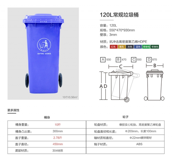 焦作120L物業(yè)環(huán)保垃圾桶