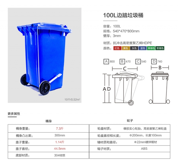 信陽(yáng)100升側(cè)邊腳踏翻蓋垃圾桶